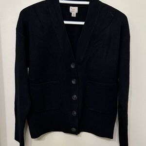 Like cashmere Black Button-Up Cardigan